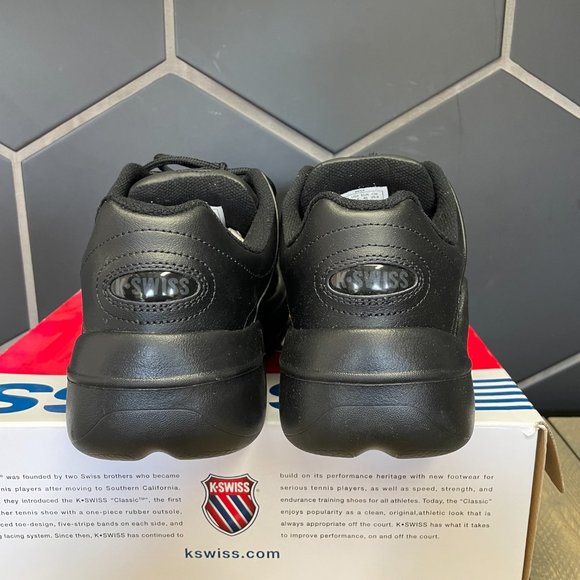 ~Used W/ Box! Mens K-Swiss Chilton Black Low Work Casual Sneakers Size 11.5 - Picture 4 of 5